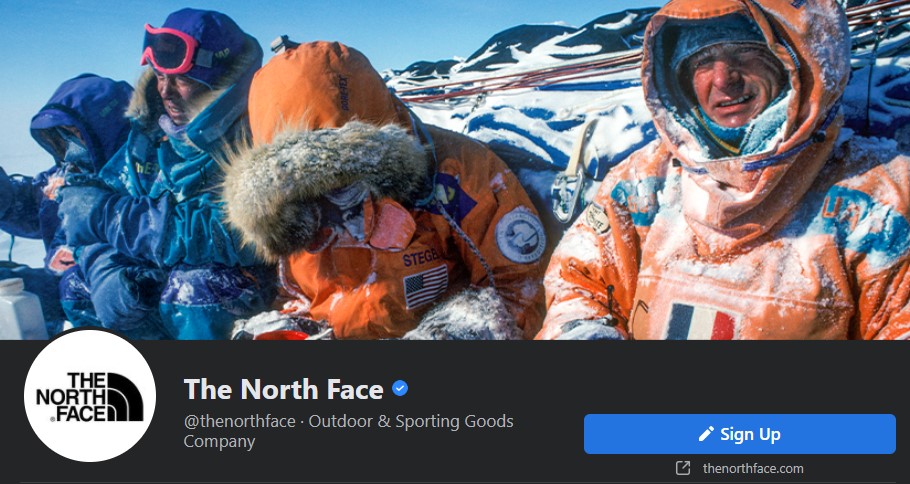 strona na Facebooku the north face